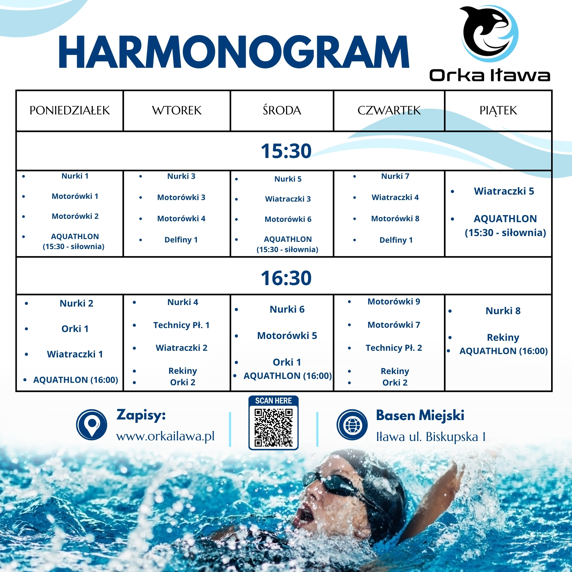 Harmonogramy pływackiego roku szkolnego 2026/2027 - 3