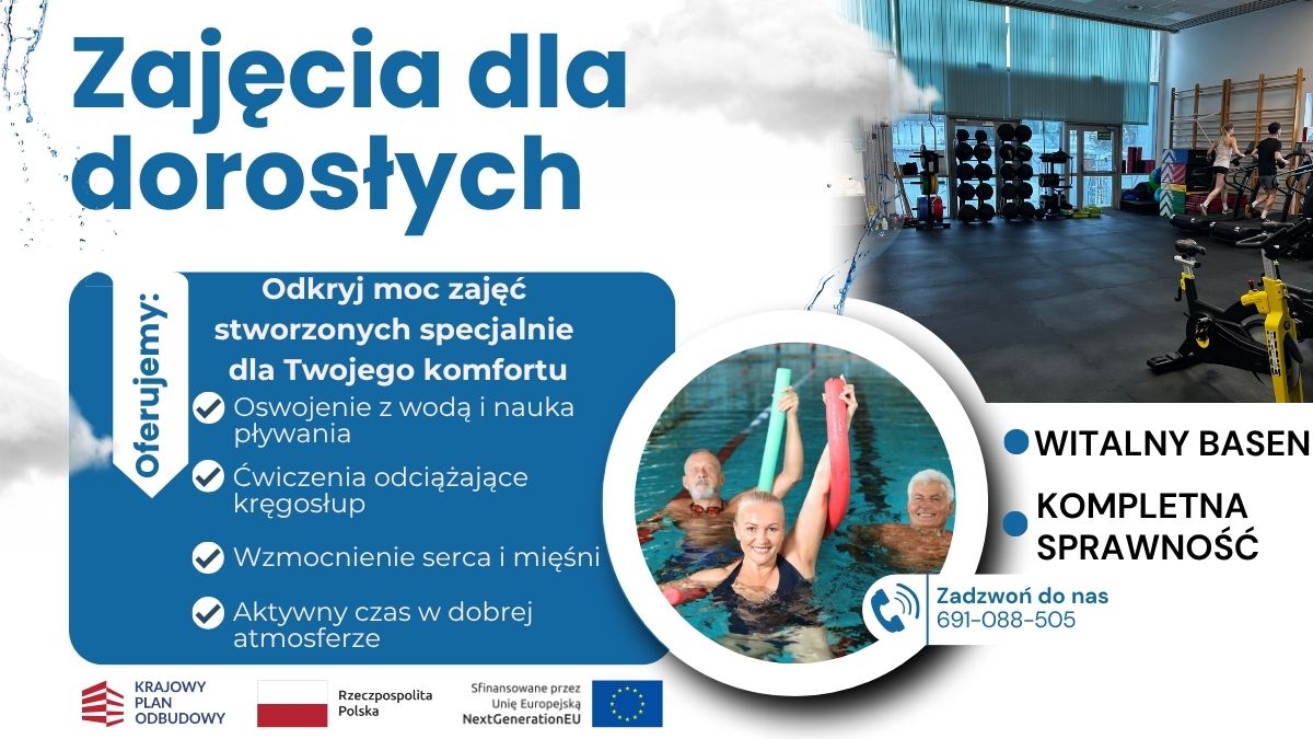 Zajęcia dla dorosłych w ORCE - pływanie i siłownia